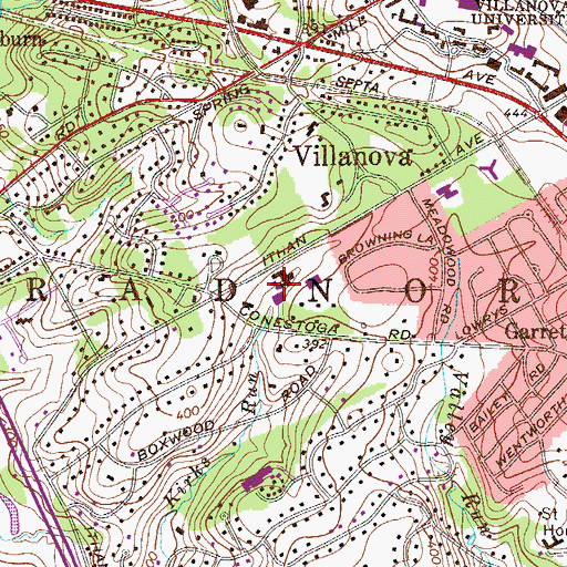 Topographic Map of Agnes Irwin School, PA