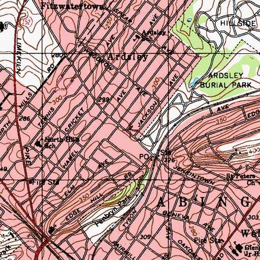 Topographic Map of Ardsley Community Chapel, PA