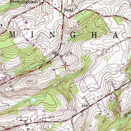 Topographic Map of Heartsease, PA