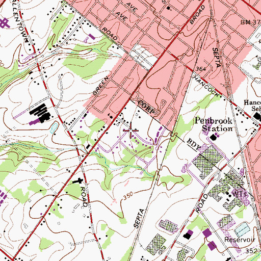 Topographic Map of Helen Marie Court, PA
