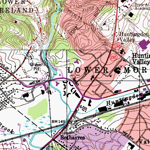 Topographic Map of Holy Redeemer Health System, PA