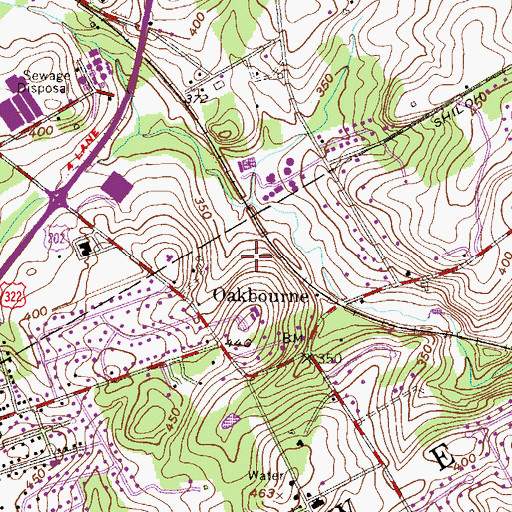 Topographic Map of Coventry Village, PA