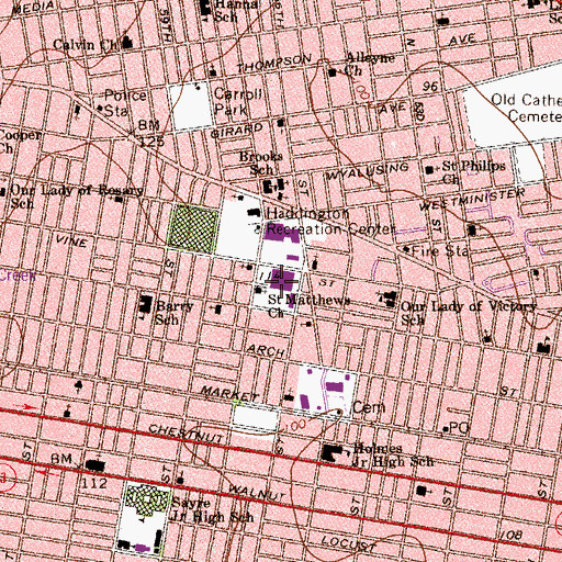 Topographic Map of Daroff Elementary School, PA