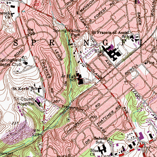 Topographic Map of E T Richardson Middle School, PA