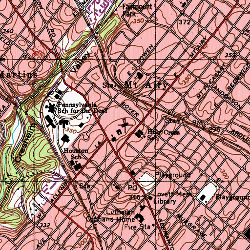 Topographic Map of Lutheran Theological Seminary, PA