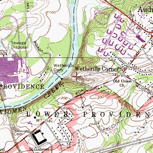 Topographic Map of Mill Grove Museum of John Audubon, PA