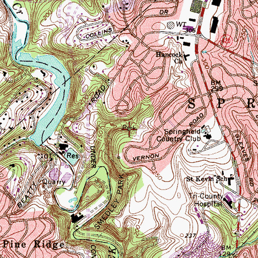 Topographic Map of Jane Lownes Park, PA