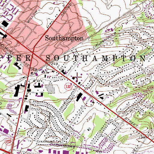 Topographic Map of Southampton Free Library, PA