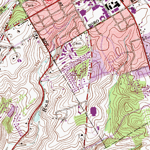 Topographic Map of Pamona Park, PA