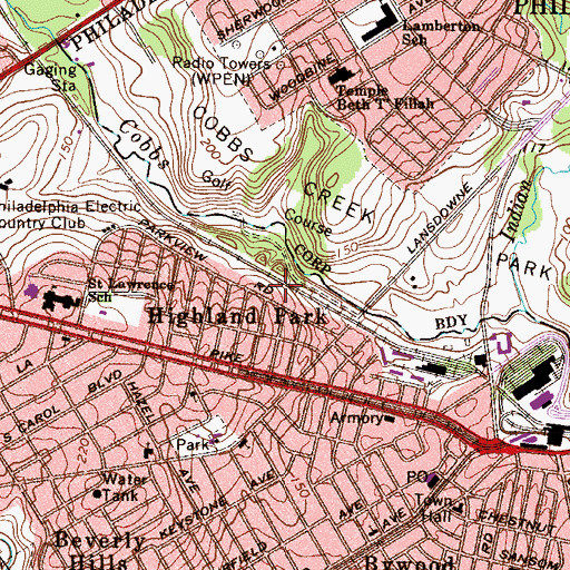 Topographic Map of Parkview Station, PA