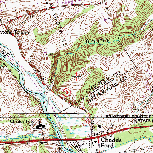 Topographic Map of Reserve at Chadds Ford, PA