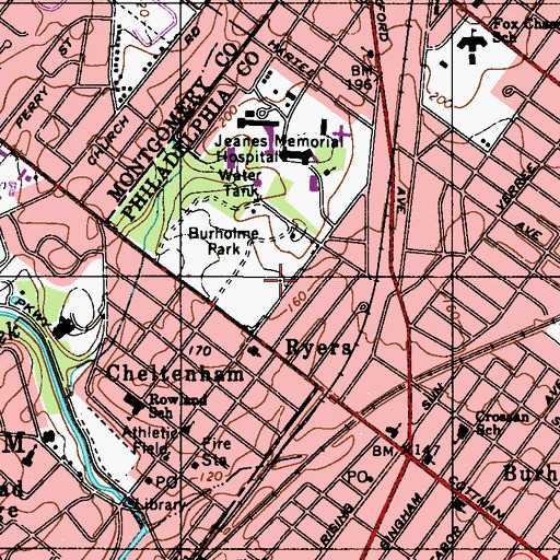 Topographic Map of Robert W Ryers Library and Museum, PA