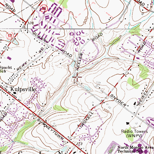 Topographic Map of Rolling Meadow Estates, PA