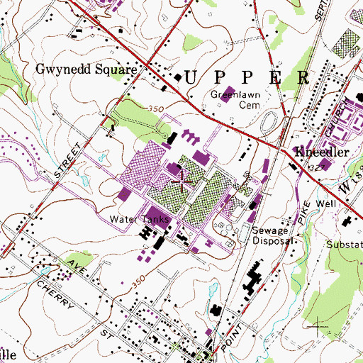 Topographic Map of Wales Junction, PA