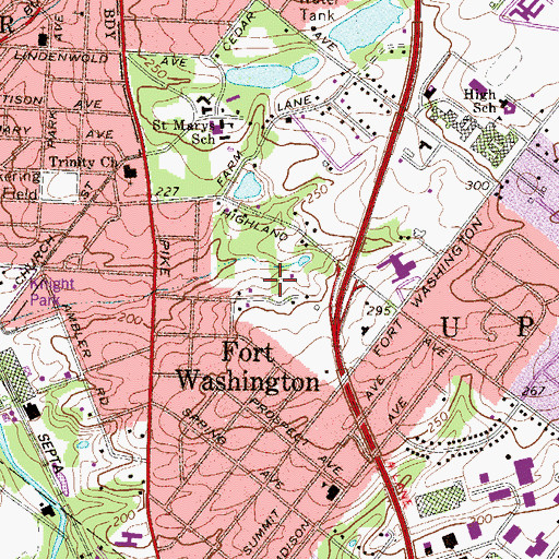 Topographic Map of Stuart Creek Farms, PA