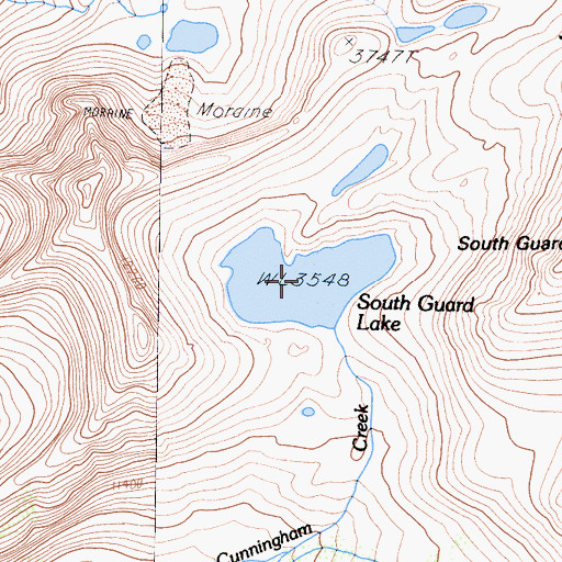 Topographic Map of South Guard Lake, CA