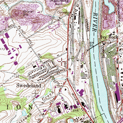 Topographic Map of Swedeland Park, PA