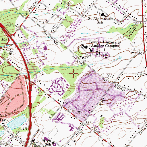 Topographic Map of Tannerie Run Park, PA