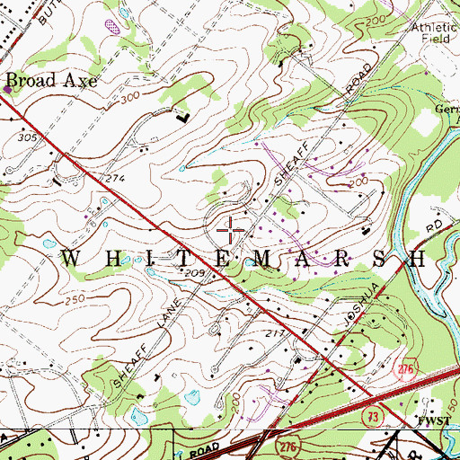 Topographic Map of The Highlands Park, PA