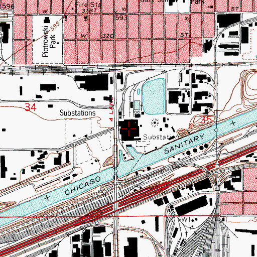 Topographic Map of Crawford Generating Station, IL