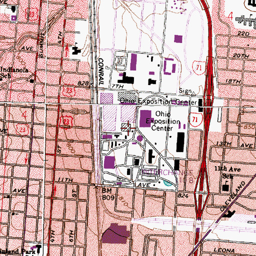 Topographic Map of Ohio Expo Center Coliseum, OH
