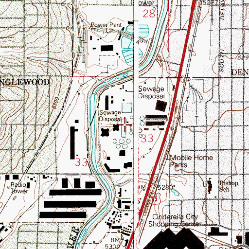 Topographic Map of Littleton/Englewood Wastewater Treatment Plant, CO