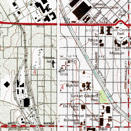 Topographic Map of Phoenix Theatre, CO