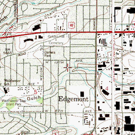 Topographic Map of Daniels Garden, CO