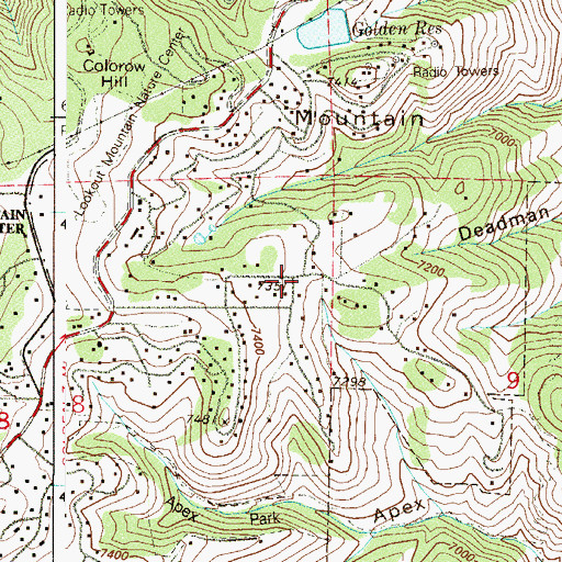 Topographic Map of Panorama Heights, CO