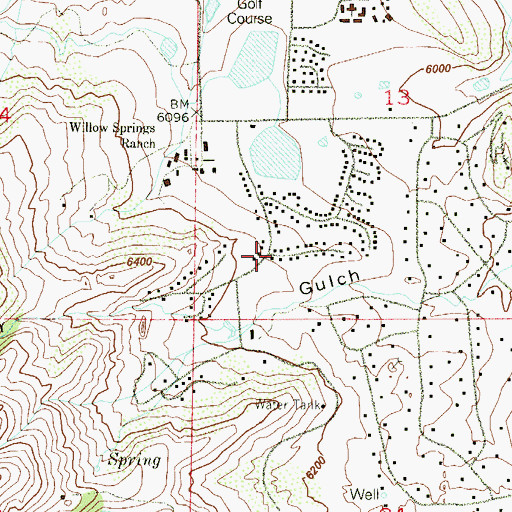 Topographic Map of Willow Springs, CO