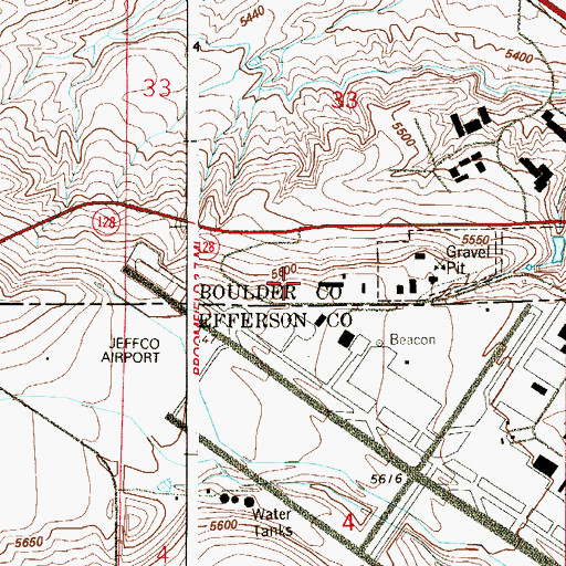 Topographic Map of Regis University Broomfield Campus, CO