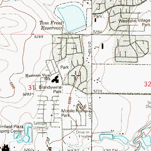 Topographic Map of Brandywine, CO