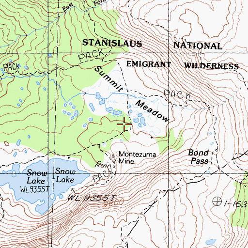 Topographic Map of Summit Meadow, CA