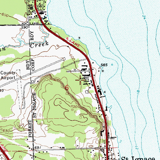 Topographic Map of Mackinac Straits Hospital, MI