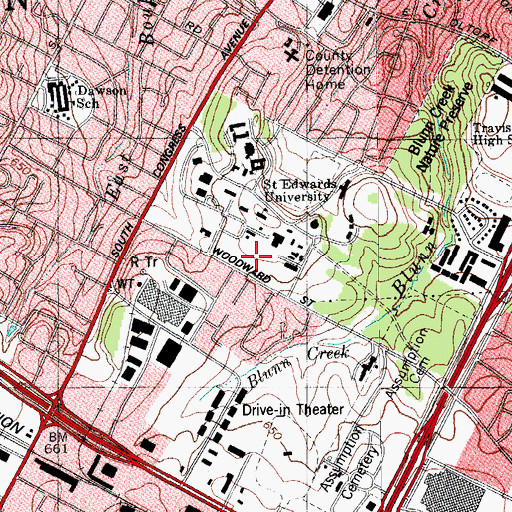 Topographic Map of Dujarie Hall, TX