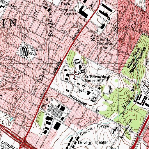 Topographic Map of Trustee Hall, TX