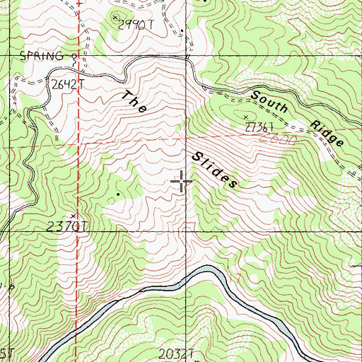 Topographic Map of The Slides, CA