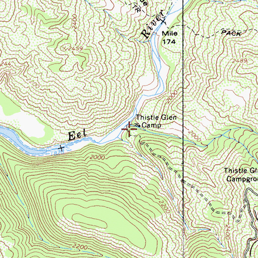 Topographic Map of Thistle Glenn Camp, CA