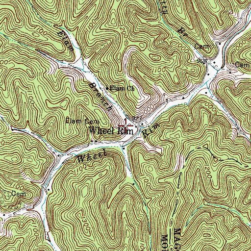 Topographic Map of Burg Post Office (historical), KY