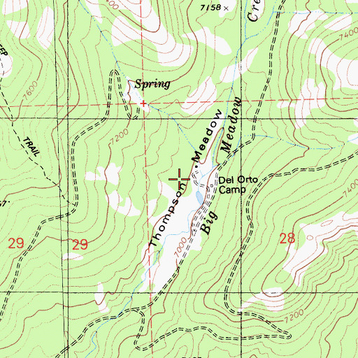 Topographic Map of Thompson Meadow, CA