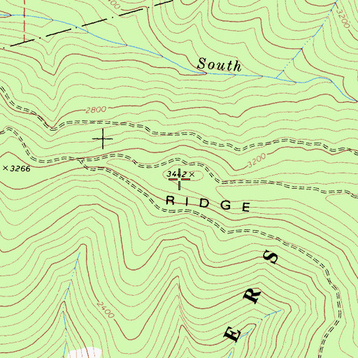 Topographic Map of Tish Tang a Tang Ridge, CA