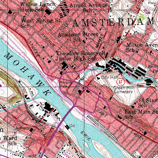 Topographic Map of Rialto Theatre, NY