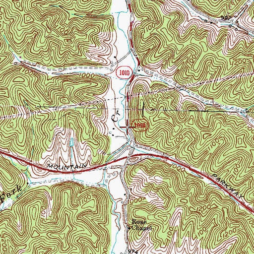 Topographic Map of Rose Chapel (historical), KY