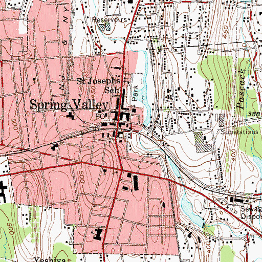 Topographic Map of Spring Valley Municipal Building, NY
