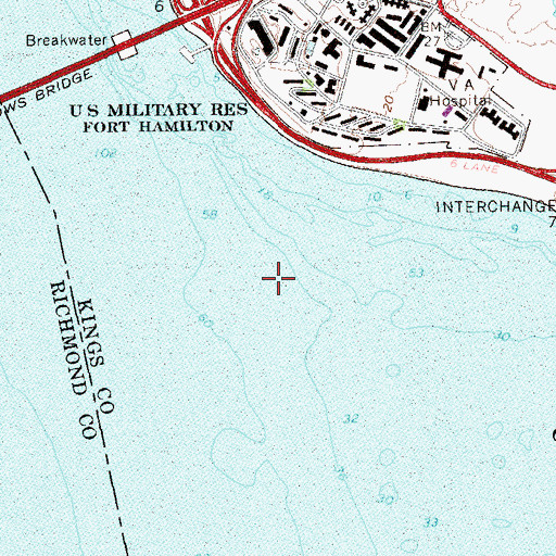 Topographic Map of Fort Hamilton, NY