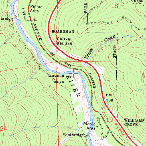 Topographic Map of Truss Creek, CA