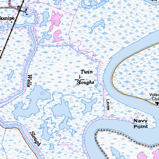 Topographic Map of Twin Sloughs, CA