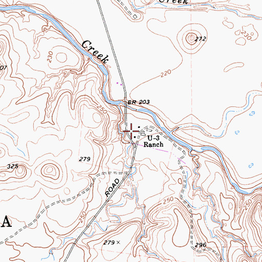 Topographic Map of U-3 Ranch, CA