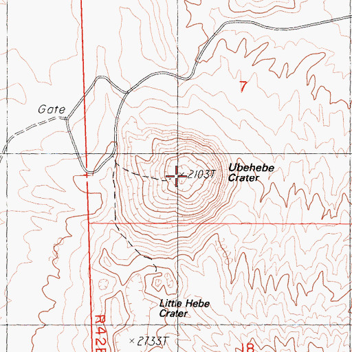 Topographic Map of Ubehebe Crater, CA