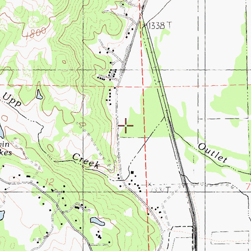 Topographic Map of Upp Creek, CA